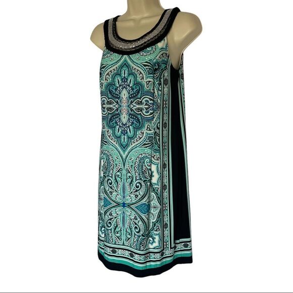 Established 1962 Women’s blue patterned dress Size 4 Petite - Picture 4 of 11